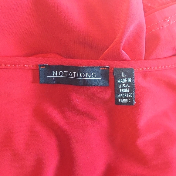 Woman's Notations Quarter Sleeve Ruffled Front Blouse - Picture 5 of 5